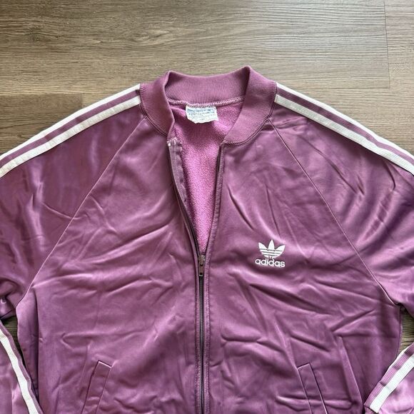 VTG 80s Adidas ATP Keyrolan Track Jacket Men's M Plum Purple Trefoil RARE - Picture 2 of 10